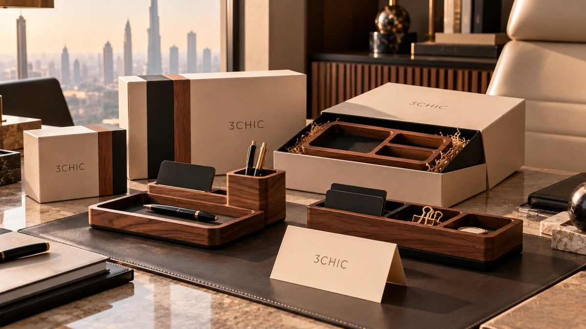 Premium corporate gift for VIP client on an executive desk