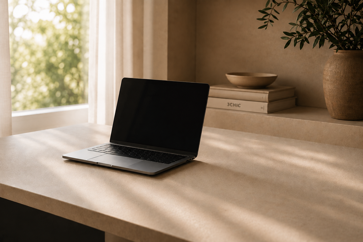 3CHIC desk accessories arranged on a home workspace