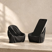 3CHIC The Chair phone stand in Black plant-based PLA, made in Dubai