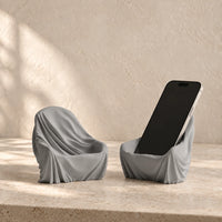 3CHIC The Chair phone stand in Grey plant-based PLA, made in Dubai