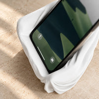 3CHIC The Chair phone stand in White plant-based PLA, made in Dubai