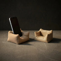 3CHIC The Couch phone stand in Wood plant-based PLA, Phone fit, made in Dubai
