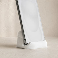 3CHIC The Sofa phone stand in White plant-based PLA, Phone size, side view