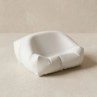 3CHIC The Pod earbuds stand in White plant-based PLA on a desk, Large Size, Made in UAE