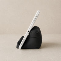 3CHIC The Sofa tablet stand in Black plant-based PLA, Tablet size, on a desk
