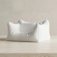 3CHIC The Couch phone and earbuds stand in White plant-based PLA, side view